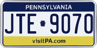 PA license plate JTE9070