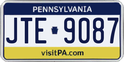 PA license plate JTE9087