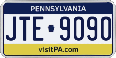 PA license plate JTE9090