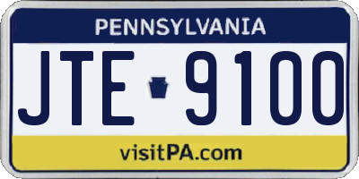 PA license plate JTE9100