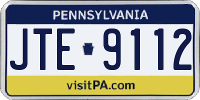 PA license plate JTE9112