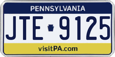 PA license plate JTE9125
