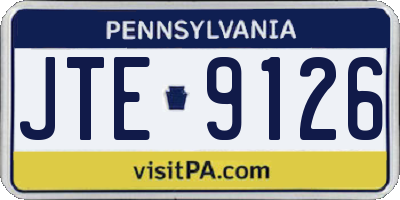 PA license plate JTE9126