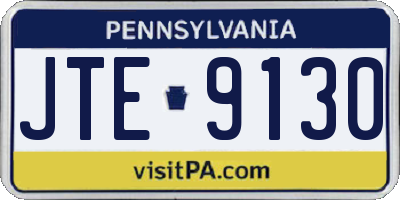 PA license plate JTE9130