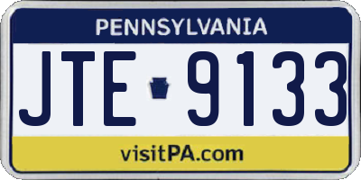 PA license plate JTE9133