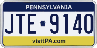 PA license plate JTE9140
