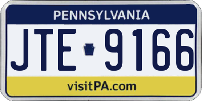 PA license plate JTE9166