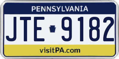 PA license plate JTE9182