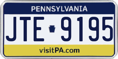 PA license plate JTE9195