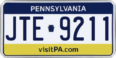 PA license plate JTE9211