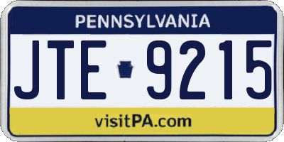 PA license plate JTE9215