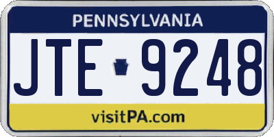 PA license plate JTE9248