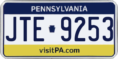 PA license plate JTE9253