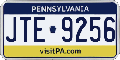 PA license plate JTE9256