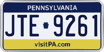 PA license plate JTE9261