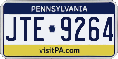 PA license plate JTE9264