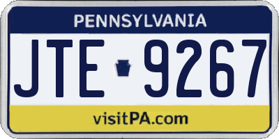PA license plate JTE9267