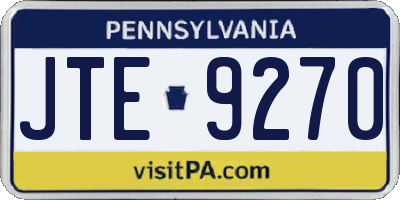 PA license plate JTE9270