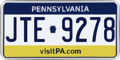 PA license plate JTE9278