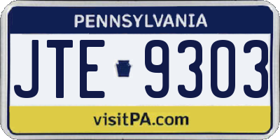 PA license plate JTE9303