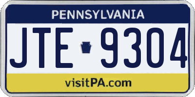 PA license plate JTE9304