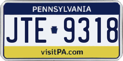 PA license plate JTE9318