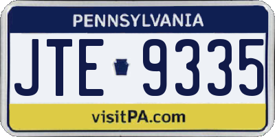 PA license plate JTE9335
