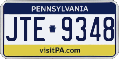PA license plate JTE9348