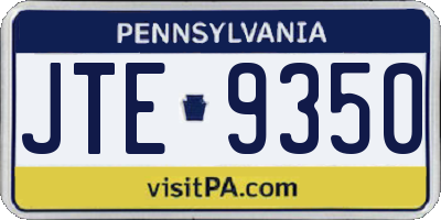 PA license plate JTE9350