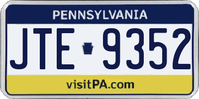 PA license plate JTE9352