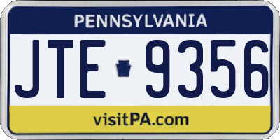 PA license plate JTE9356
