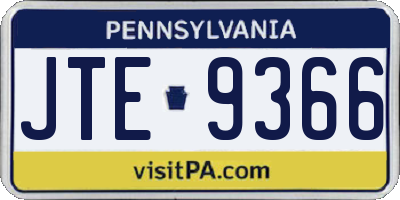 PA license plate JTE9366