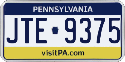 PA license plate JTE9375
