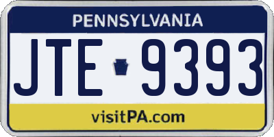 PA license plate JTE9393