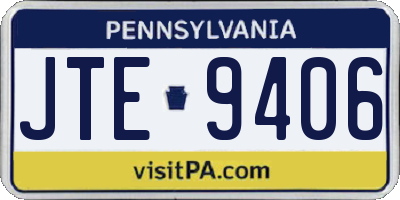 PA license plate JTE9406