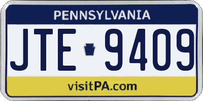 PA license plate JTE9409