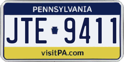 PA license plate JTE9411