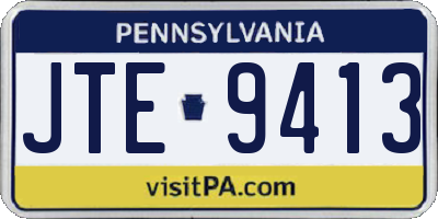 PA license plate JTE9413
