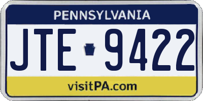 PA license plate JTE9422