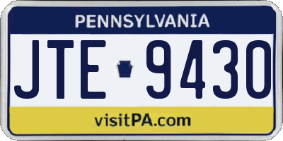 PA license plate JTE9430