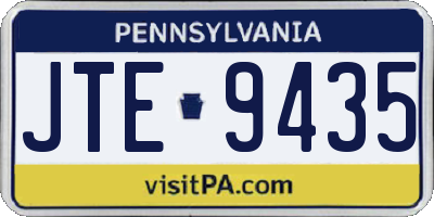 PA license plate JTE9435