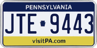 PA license plate JTE9443