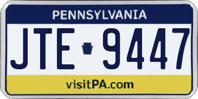 PA license plate JTE9447
