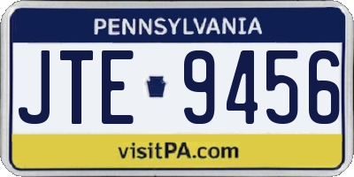 PA license plate JTE9456
