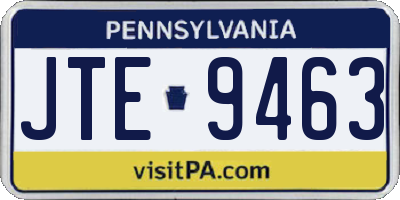 PA license plate JTE9463