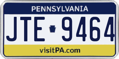PA license plate JTE9464