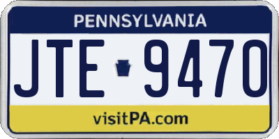 PA license plate JTE9470