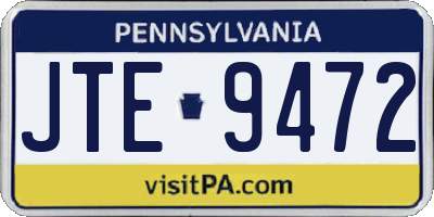 PA license plate JTE9472