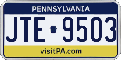 PA license plate JTE9503
