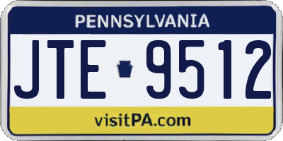 PA license plate JTE9512